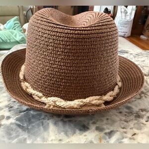 Braided Trim Hat in Brown